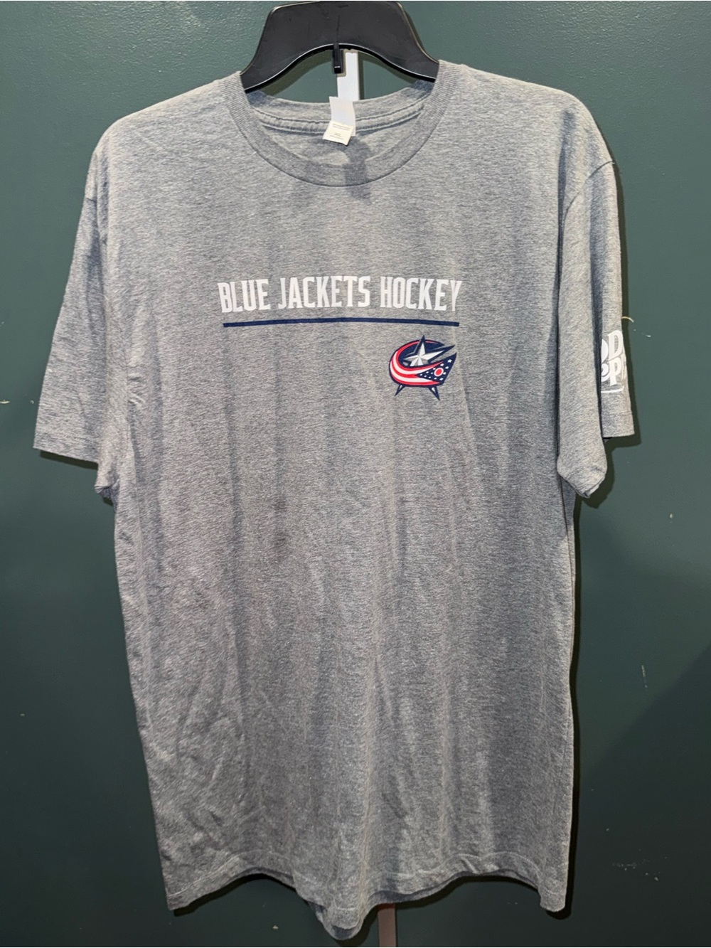 Tultex Gray Columbus Blue Jackets Hockey T-Shirt with Logo
